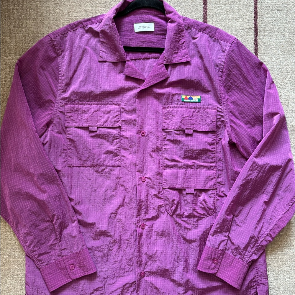 Saturdays NYC Purple Nylon Ripstop Shirt